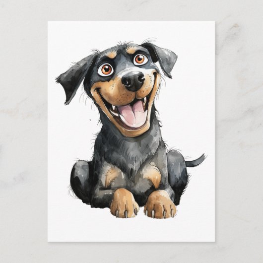 Grappige Rottweiler Briefkaart (Voorkant)