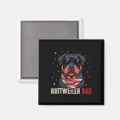 Grappige Rottweiler Dad USA sterren 4 juli vaders Magneet (Voorkant / Achterkant)