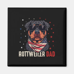 Grappige Rottweiler Dad USA sterren 4 juli vaders Magneet