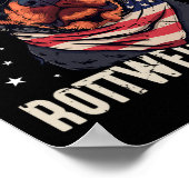 Grappige Rottweiler Dad USA sterren 4 juli vaders Poster (Hoek)