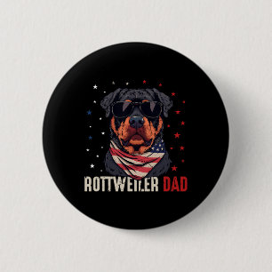 Grappige Rottweiler Dad USA sterren 4 juli vaders Ronde Button 5,7 Cm