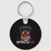 Grappige Rottweiler Dad USA sterren 4 juli vaders Sleutelhanger (Voorkant)