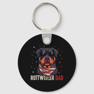 Grappige Rottweiler Dad USA sterren 4 juli vaders Sleutelhanger