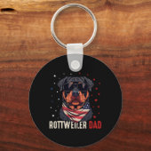 Grappige Rottweiler Dad USA sterren 4 juli vaders Sleutelhanger (Voorkant)