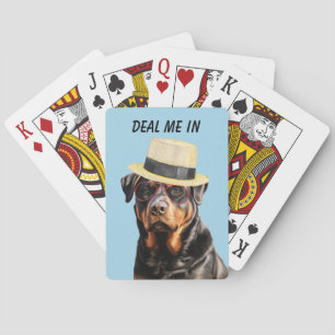 Grappige Rottweiler Dog deal me in Pokerkaarten