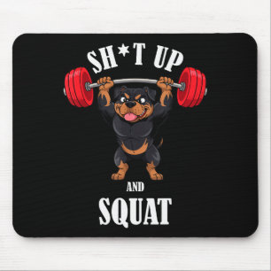 Grappige Rottweiler Fitness Squat Workout Gewichth Muismat