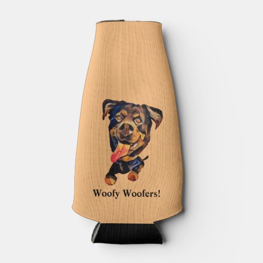 Grappige Rottweiler Hond Bottle Cooler (Voorkant)