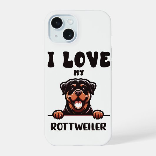 Grappige Rottweiler Hond iPhone 15 Case (Achterkant)