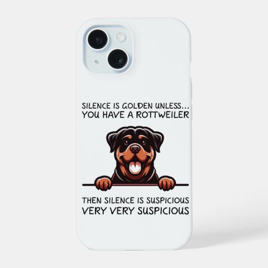 Grappige Rottweiler Hond iPhone 15 Case (Achterkant)
