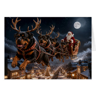 Grappige Rottweiler Hond Kerstkaart