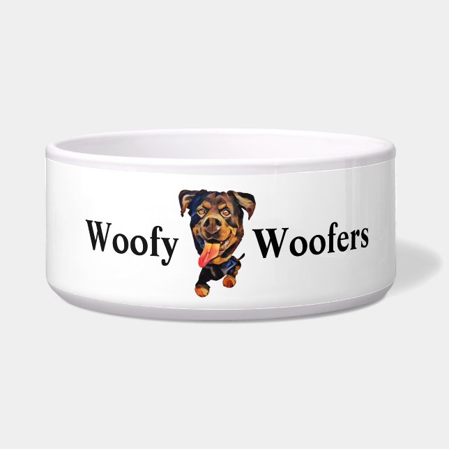 Grappige Rottweiler Hondenkom Voerbakje (Voorkant)