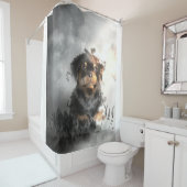 Grappige Rottweiler Puppy Digitale Kunst Gift Douchegordijn (In situ)