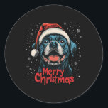 Grappige Rottweiler Santa Merry Christmas Rottie L Ronde Sticker<br><div class="desc">Grappige Rottweiler Santa Merry Christmas Rottie Lovers Pajama 1</div>