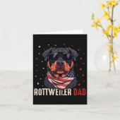 Grappige Rottweiler-vader Usa-sterren 4 juli Vader Kaart (Gele Bloem)