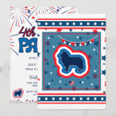 Grappige Rough Collie Vuurwerk 4 juli BBQ-feest Kaart (Voorkant / Achterkant)