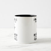 Grappige rouwende duif minnaar specht, ivoor gefac tweekleurige koffiemok (Center)