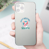 Grappige Roze Axolotl Stille Stoppen Trendsetter Sticker (Telefoon)