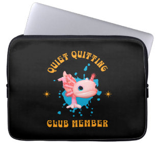 Grappige Roze Axolotl Stille Stoppende Club Lid Laptop Sleeve