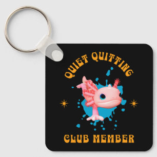Grappige Roze Axolotl Stille Stoppende Club Lid Sleutelhanger