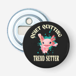 Grappige Roze Axolotl Stille Stopper Trendsetter Button Flesopener