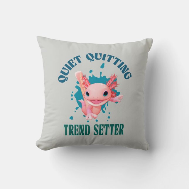Grappige Roze Axolotl Stille Stopper Trendsetter Kussen (Voorkant)