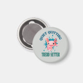 Grappige Roze Axolotl Stille Stopper Trendsetter Magneet (Voorkant / Achterkant)