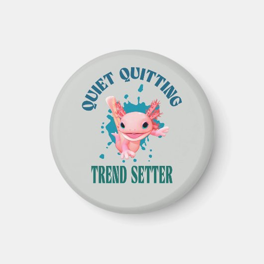 Grappige Roze Axolotl Stille Stopper Trendsetter Magneet (Voorkant)