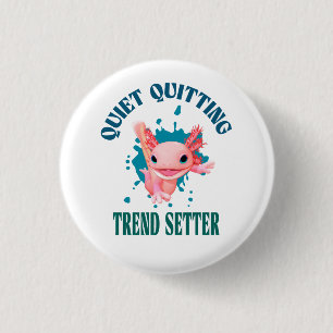 Grappige Roze Axolotl Stille Stopper Trendsetter Ronde Button 3,2 Cm