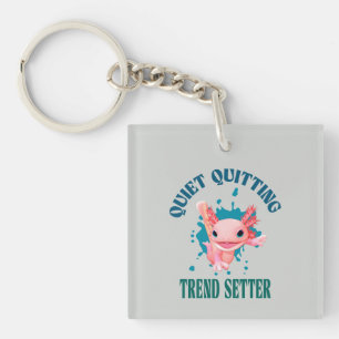 Grappige Roze Axolotl Stille Stopper Trendsetter Sleutelhanger