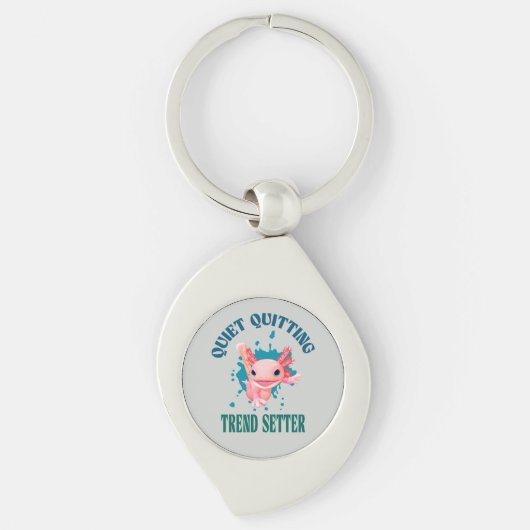 Grappige Roze Axolotl Stille Stopper Trendsetter Sleutelhanger (Voorkant)