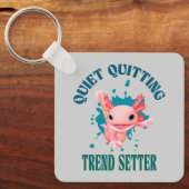Grappige Roze Axolotl Stille Stopper Trendsetter Sleutelhanger (Voorkant)