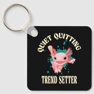 Grappige Roze Axolotl Stille Stopper Trendsetter Sleutelhanger