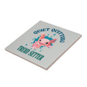 Grappige Roze Axolotl Stille Stopper Trendsetter Tegeltje (Zijkant)