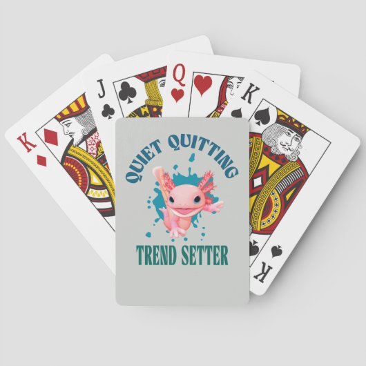 Grappige Roze Axolotl Stille Stopzetter Trendsette Pokerkaarten (Achterkant)