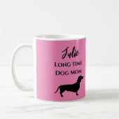 Grappige Roze Dachshond Hondenmoeder Koffiemok (Links)