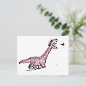 Grappige Roze Dinosaurus Ansichtkaart Briefkaart (Staand voorkant)