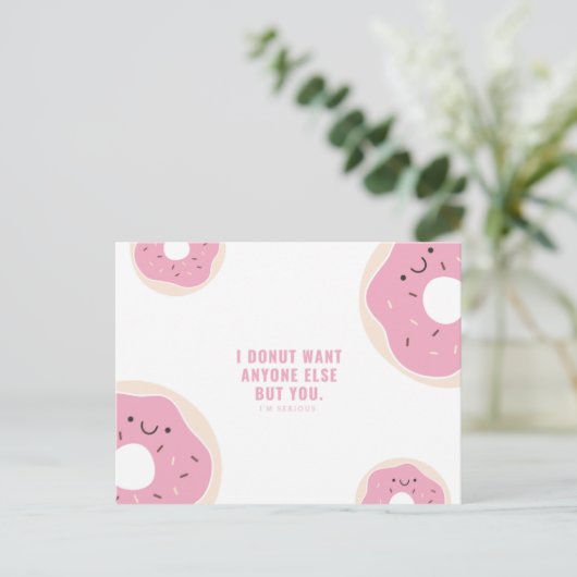 Grappige Roze en Witte Donut Briefkaart (Staand voorkant)