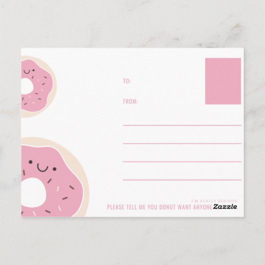 Grappige Roze en Witte Donut Briefkaart (Achterkant)