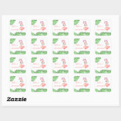 Grappige roze flamingo baby shower vierkante sticker (Vel)