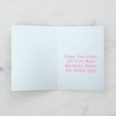 Grappige roze flamingo dinosaurus 5e verjaardag kaart (Binnen)