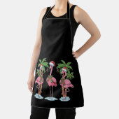 Grappige Roze Flamingo "Dromend van een Roze Kerst Schort (Insitu)