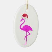 Grappige roze flamingo Santa Hat Kerstmis Christus Keramisch Ornament (Rechts)