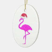 Grappige roze flamingo Santa Hat Kerstmis Christus Keramisch Ornament (Links)