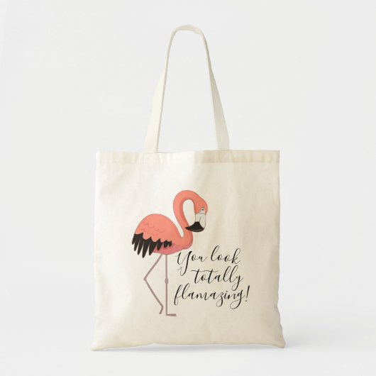 Grappige Roze Flamingo Volledig Vlammend Script Te Tote Bag (Voorkant)