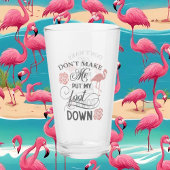 grappige roze flamingo woordkunst glas