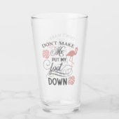 grappige roze flamingo woordkunst glas (Achterkant)