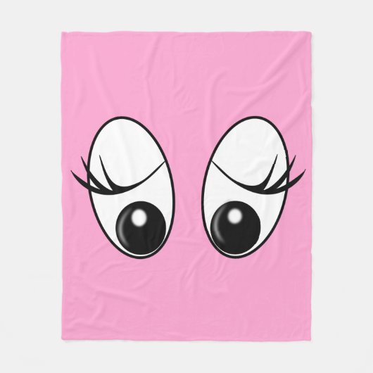 Grappige roze fleece deken met verrassende ogen (Voorkant)
