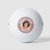 Grappige roze gepersonaliseerde foto verloren golfballen (Voorkant)