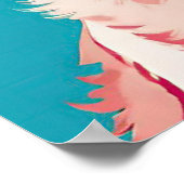 Grappige roze Glam Poodle in tinten Poster (Hoek)