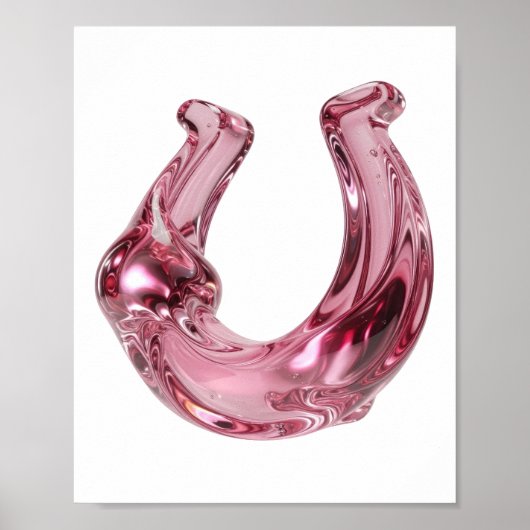 Grappige Roze GLAZEN HOEF IJZER Ontwerp Poster (Voorkant)